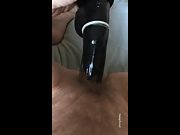 Home alone fucking my black dildo