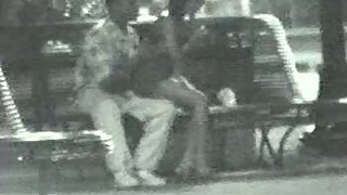 couple in park after club having sex in public on a bench