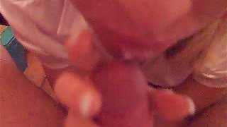 Dirty slut girlfriend on her knees giving oral loving with cumshot